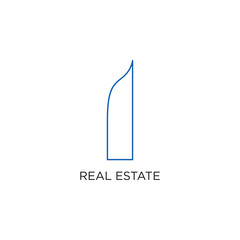 Real Estate Logo, Building, or Home, Design Vector With Line, linear, style, or mono line.