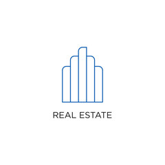 Real Estate Logo, Building, or Home, Design Vector With Line, linear, style, or mono line.