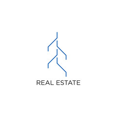 Real Estate Logo, Building, or Home, Design Vector With Line, linear, style, or mono line.