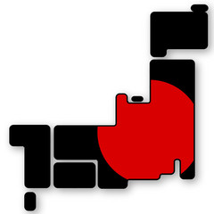 日本　地図　 国旗　アイコン