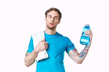 young man with bottle of water