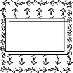 Decorative design for pattern rose flower frame. Vector