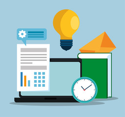 strategy office with business data information