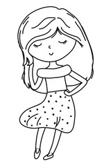 Teenager girl cartoon design vector illustrator