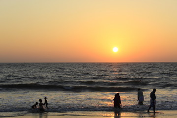 sunset on the beach