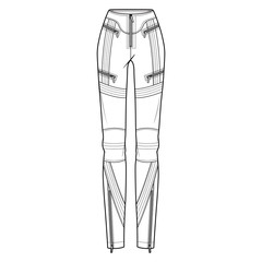 Pants fashion flat sketch template