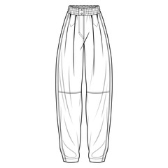 Pants fashion flat sketch template