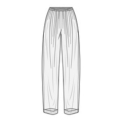 Pants fashion flat sketch template