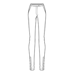 Pants fashion flat sketch template