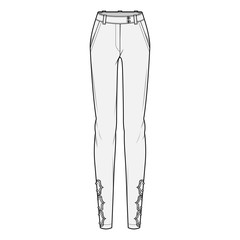 Pants fashion flat sketch template
