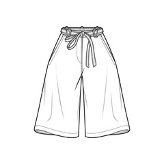 Pants fashion flat sketch template
