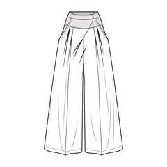 Pants fashion flat sketch template