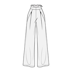 Pants fashion flat sketch template
