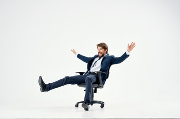 businessman jumping in the air