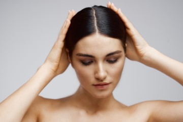 Fototapeta premium beautiful woman bare shoulders health spa treatments