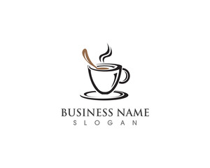 Coffee Cup drink  logo and vector icon design illustration