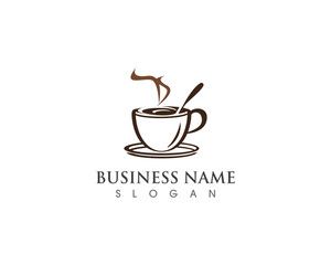Coffee Cup drink  logo and vector icon design illustration