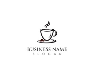 Coffee Cup drink  logo and vector icon design illustration