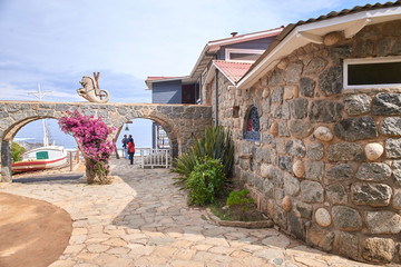 10/08/2016 Isla Negra, Chile. Views and landscapes of One of the houses on the central coast of the...