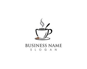 Coffee Cup drink  logo and vector icon design illustration