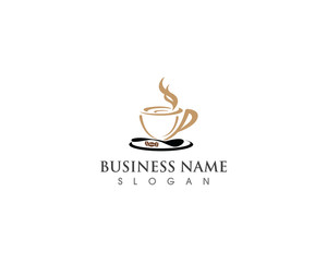Coffee Cup drink  logo and vector icon design illustration