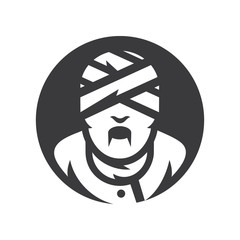 Mummy Halloween zombie Vector silhouette sign