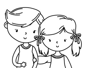 Teenager boy and girl cartoon design