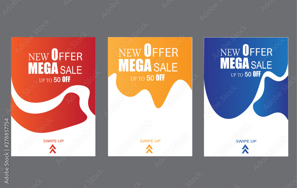 Poster modern sale banner with modern fluid gradient composition dynamic vector