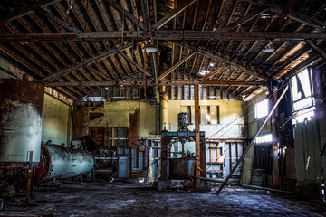 Rusty Crumbling Interior of Cannery in Monterey California