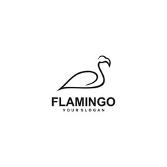 Flamingo logo design Vector Image, template, animal