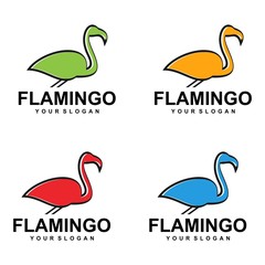 Flamingo logo design Vector Image, template, animal