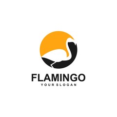 Flamingo logo design Vector Image, template, animal