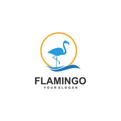 Flamingo logo design Vector Image, template, animal