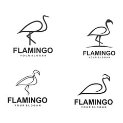 Flamingo logo design Vector Image, template, animal
