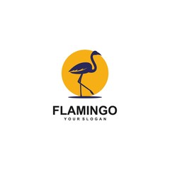 Flamingo logo design Vector Image, template, animal