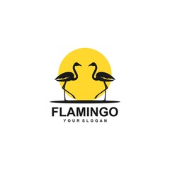 Fototapeta na wymiar Flamingo logo design Vector Image, template, animal
