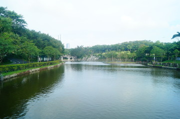Fototapeta na wymiar Pond and reservoir landscape