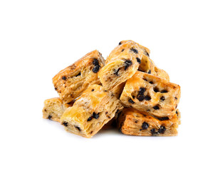 Chocolate chip stick isolated on white background