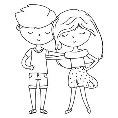Teenager boy and girl cartoon design