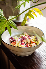 fresh summer salad with radish and cucumbers
