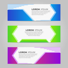 Banner web template design, modern geometric design