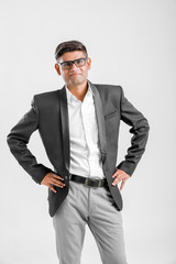 Fototapeta premium yong indian business man in eyeglasses