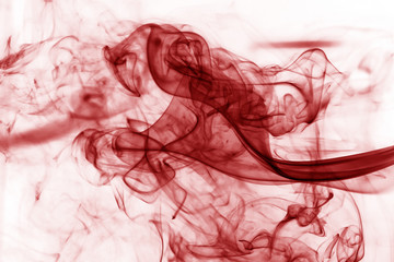 Toxic fumes movement on a white background..Red smoke movement on a white background.