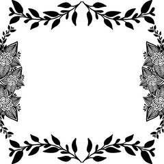 Floral frame with decor of leaf, design wallpaper greeting card, invitation card. Vector © StockFloral