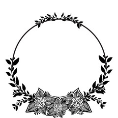 Cute floral frame, decoration of banners, posters. Vector