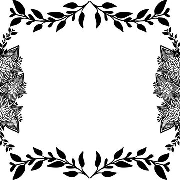 Floral frame with decor of leaf, design wallpaper greeting card, invitation card. Vector