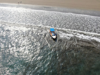 Naklejka premium Boat at the Beach