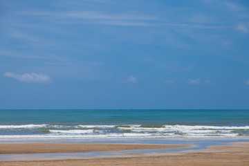 Fototapeta na wymiar Beach and blue sky, Sea and sky.