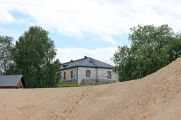 Fototapeta na wymiar Old stone warehouse in Lappeenranta fortress, Finland