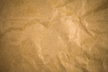 Crumpled brown recycle paper background.